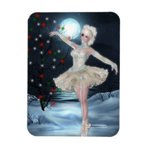 Ballerina Dancer Girl :: Fantasy Christmas Magnet