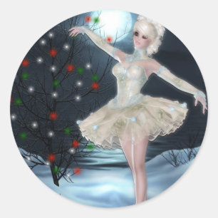 Ballerina Dancer Girl :: Fantasy Christmas Sticker