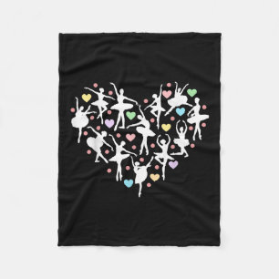 Ballerina Dancer Heart Valentines Day Teacher Danc Fleece Blanket