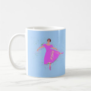 Ballerina Dancer in magenta pink dress Coffee Mug