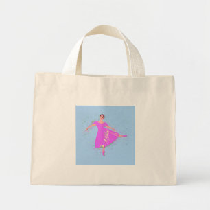 Ballerina Dancer Magenta Pink Dress  Mini Tote Bag