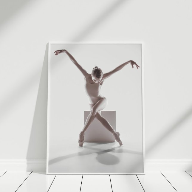 Ballerina Dancer Modern Photography Art Poster (Ballerina Dancer Modern Photography Art Poster in a white frame.)