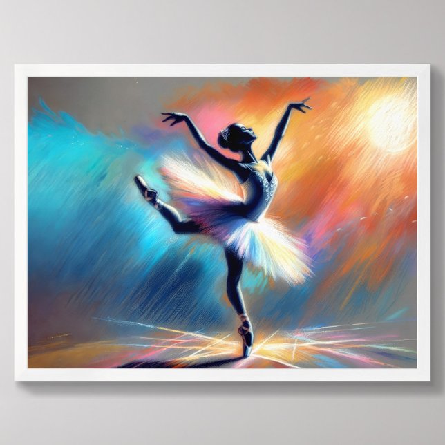 Ballerina Dancer Pastel Drawing Colourful Poster (Creator Uploaded)