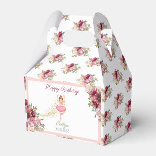 Ballerina Dancer Pink Floral Ballet Birthday Favour Box