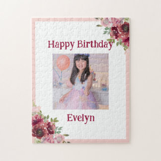 Ballerina Dancer| Pink Floral Ballet Birthday Jigsaw Puzzle