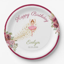 Ballerina Dancer| Pink Floral Ballet Birthday