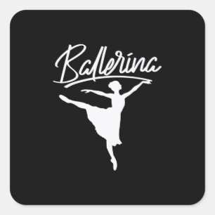 Ballerina Dancer Square Sticker