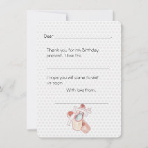 Ballerina Dancer Thank You Kids Note Card