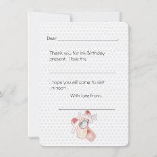 Ballerina Dancer Thank You Kids Note Card