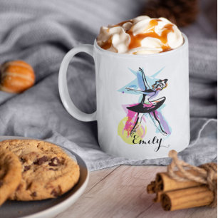 Ballerina Dancer Watercolor  Coffee Mug