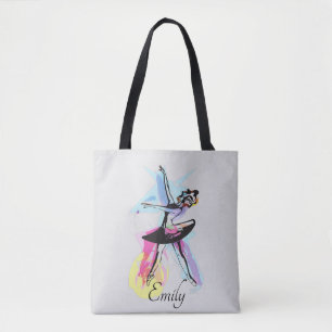 Ballerina Dancer Watercolor Theme Tote Bag