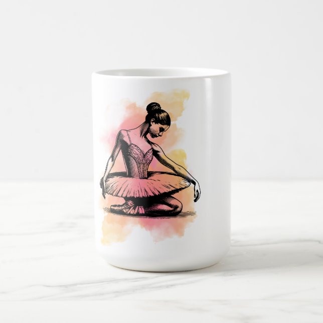 Ballerina Dancing in Color  Coffee Mug (Center)