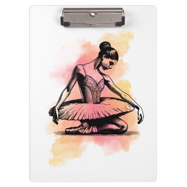 Ballerina Dancing in Colour  Clipboard (Front)