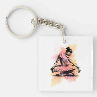 Ballerina Dancing in Colour Key Ring
