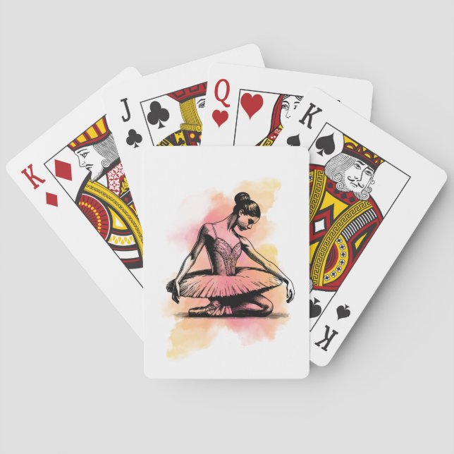Ballerina Dancing in Colour  Playing Cards (Back)