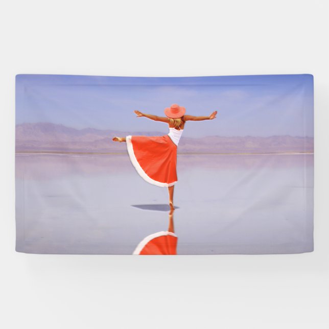 Ballerina Dancing on the Beach Banner (Horizontal)
