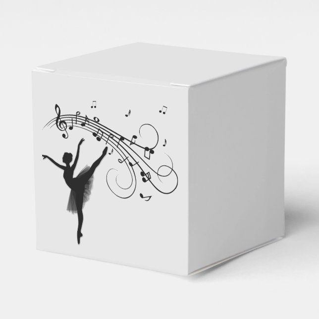 Ballerina Dancing with Music Favour Box (Front Side)