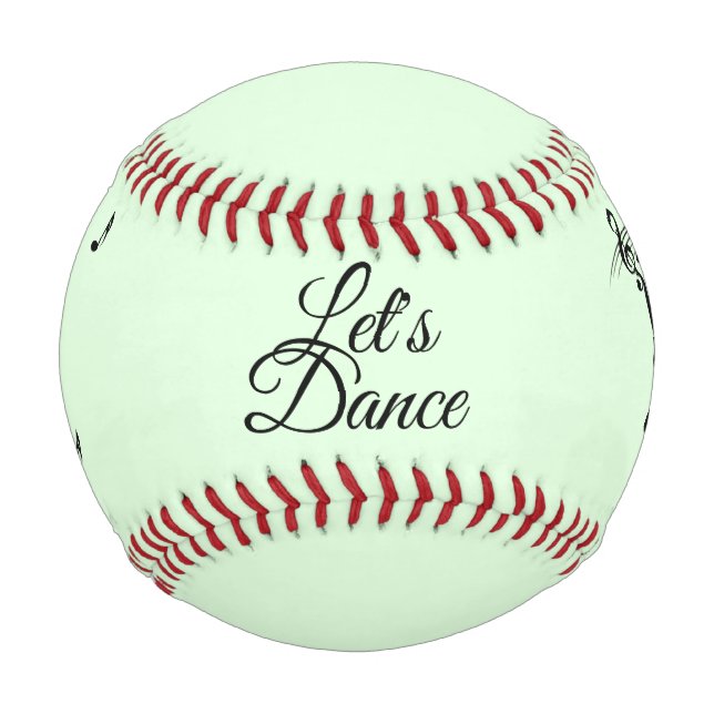 Ballerina Dancing with Music Green Baseball (Front)