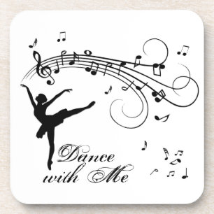 Ballerina Dancing with Music Notes Coaster