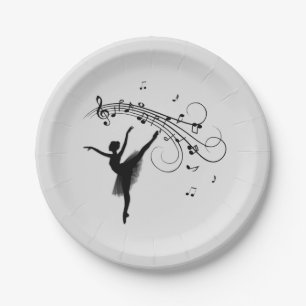 Ballerina Dancing with Music Paper Plate