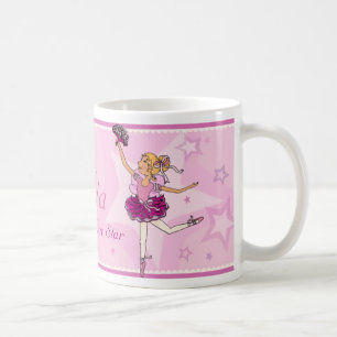 Ballerina daughter star pink & blonde girl mug