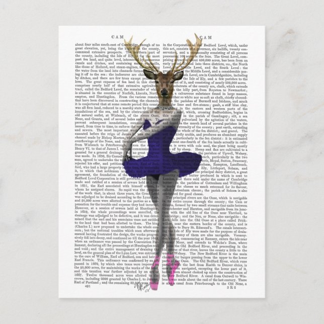 Ballerina Deer in Blue Postcard (Front)