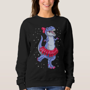 Ballerina Dinosaur T Rex Ballet Dancer Kids Girls  Sweatshirt