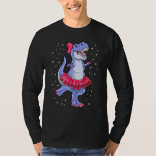 Ballerina Dinosaur T Rex Ballet Dancer Kids Girls  T-Shirt