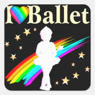 BALLERINA DREAMS COMES TRUE SQUARE STICKER