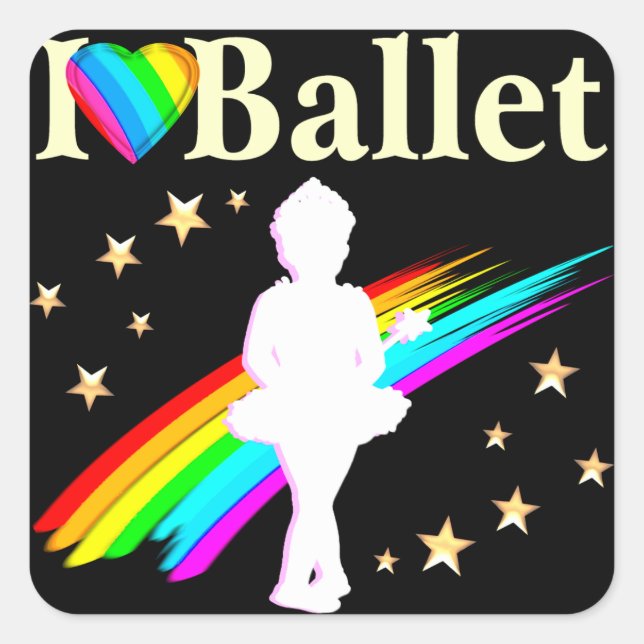 BALLERINA DREAMS COMES TRUE SQUARE STICKER (Front)