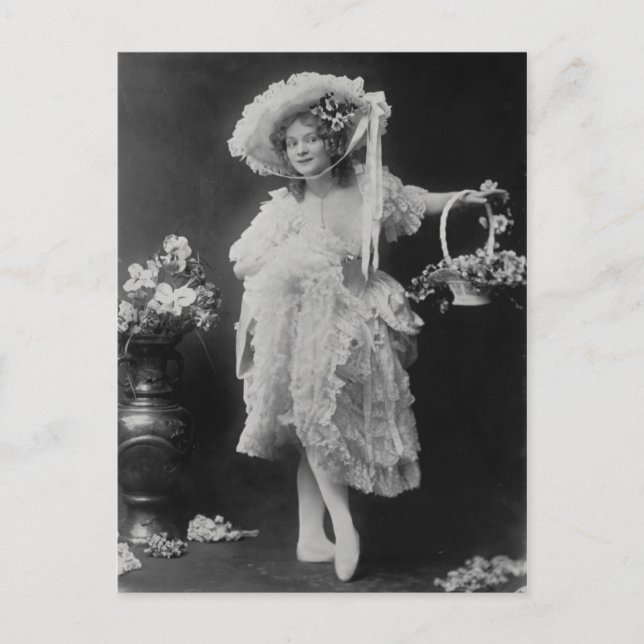 Ballerina dressed in layers of frills and lace postcard (Front)