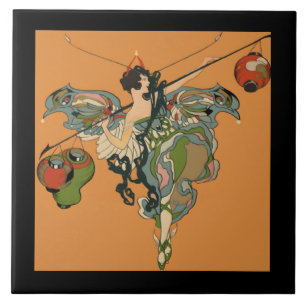 Ballerina Faerie With Lanterns Ceramic Tile