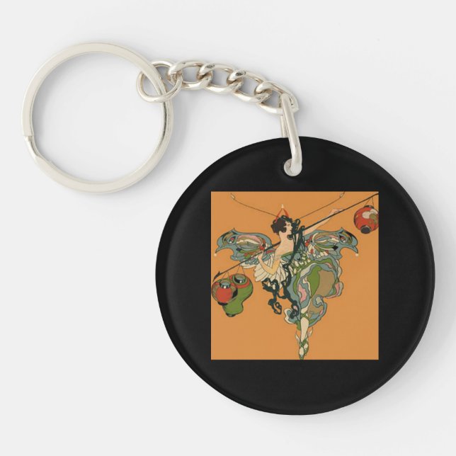 Ballerina Faerie With Lanterns Key Ring (Front)