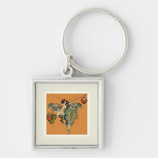 Ballerina Faerie With Lanterns Key Ring (Front)