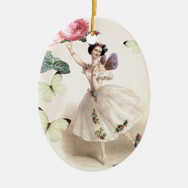 Ballerina Fairy Ceramic Tree Decoration (Front)