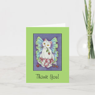 Ballerina Fairy Kitty Cat Cute Thank You Card