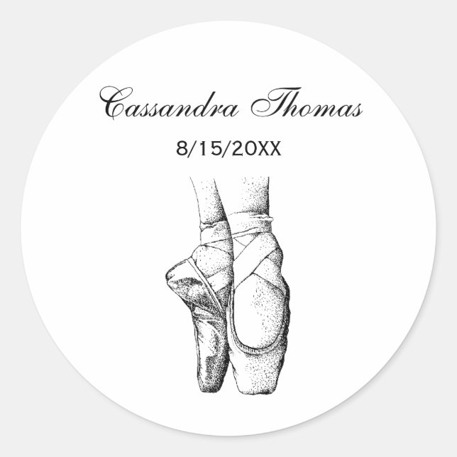 Ballerina Feet on Pointe #1 Classic Round Sticker (Front)