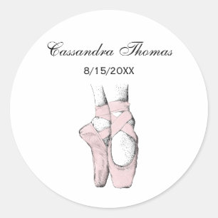 Ballerina Feet on Pointe #1 Lt Pink Classic Round Sticker