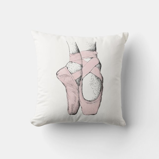 Ballerina Feet on Pointe #1 Lt Pink Cushion (Front)
