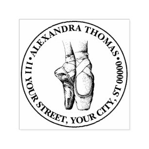 Ballerina Feet on Pointe #1 Name Return Address Self-inking Stamp