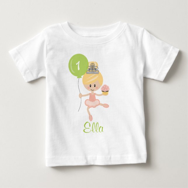 Ballerina First Birthday Shirt Blonde (Front)