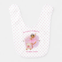 Ballerina floral, pink polka dots Baby Bib