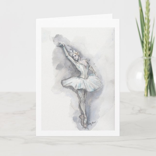 Ballerina Folded Greeting Card (Front)