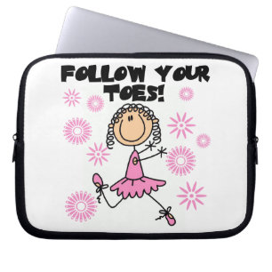 Ballerina Follow Your Toes T-shirts and Gifts Laptop Sleeve