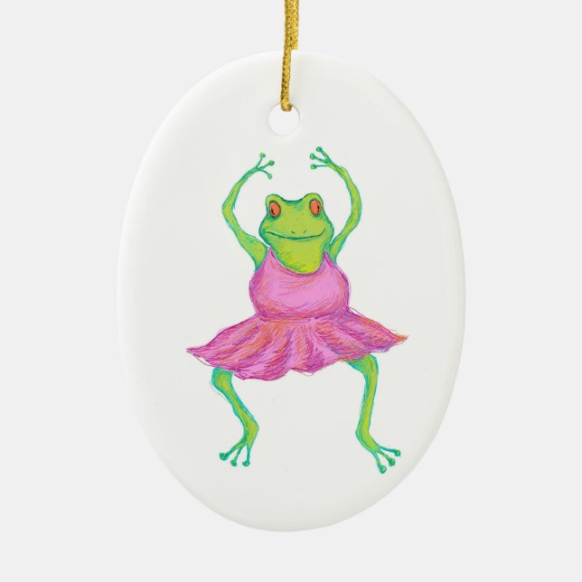 Ballerina Frog Ornament (Front)