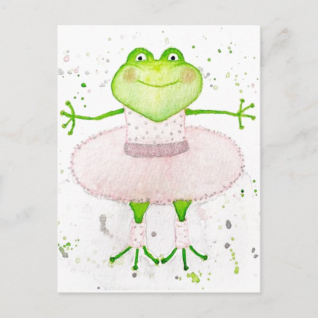Ballerina Frog Postcard (Front)
