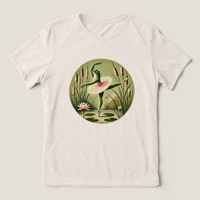 Ballerina Frog                                     Tri-Blend Shirt (Design Front)