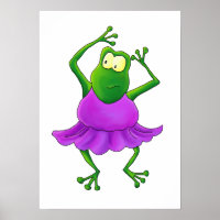 Ballerina Frog with Purple Tutu