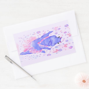 Ballerina Funny Hippo Sticker Happy Ballet Dancer