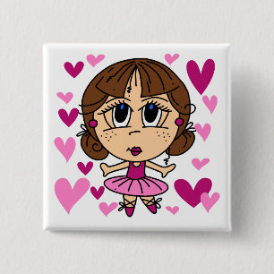 Ballerina Girl 15 Cm Square Badge